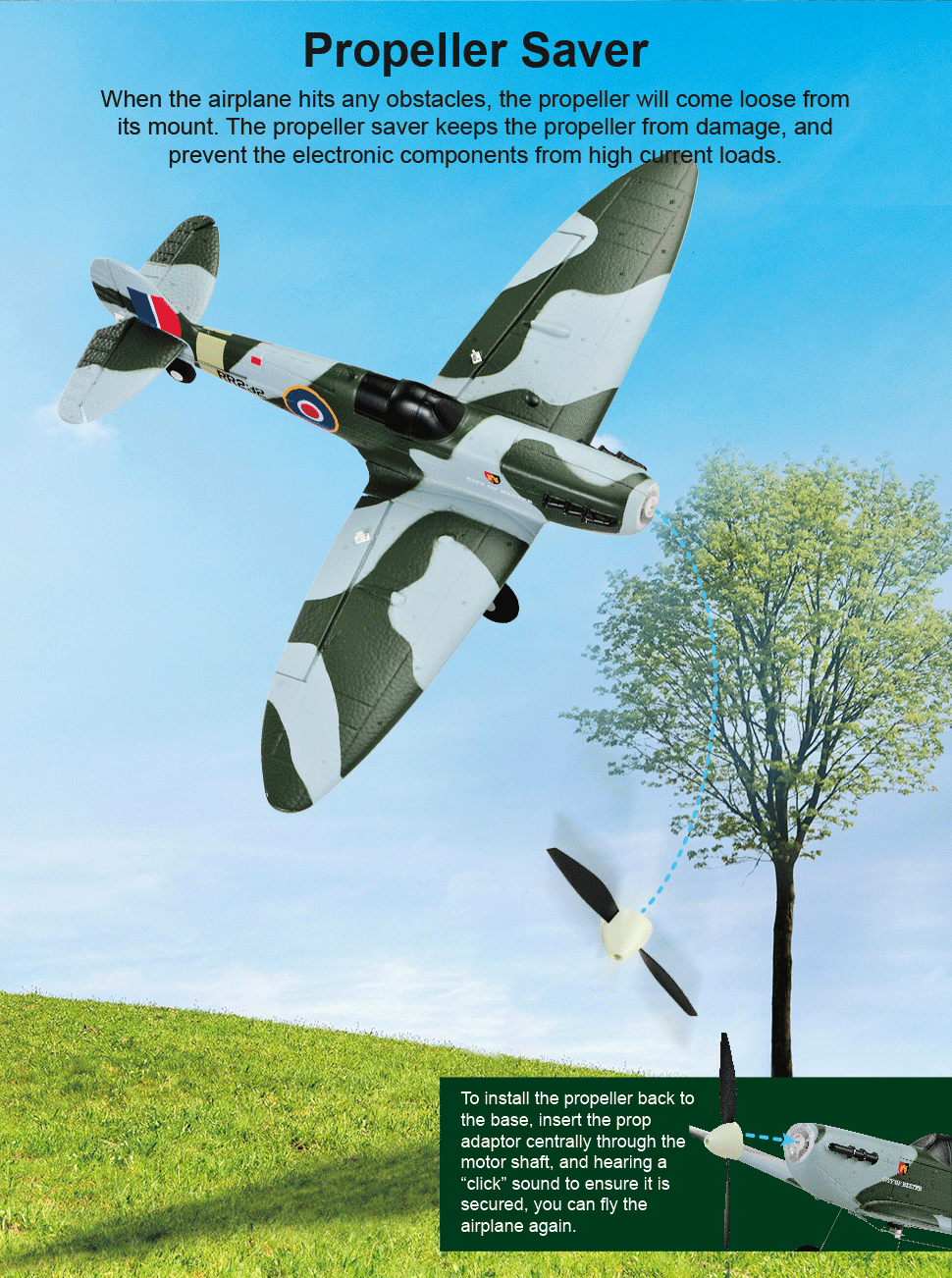 TOP-RC-HOBBY-Mini-Spitfire-mit-450mm-Spannweite-24-GHz-Frequenz-4-Kanaumllen-EPP-Material-6-Achsen-G-1970516-5